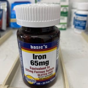 Iron_65_Equivalent to 325mg Ferrous Sulfate_125ct_Basics.0001